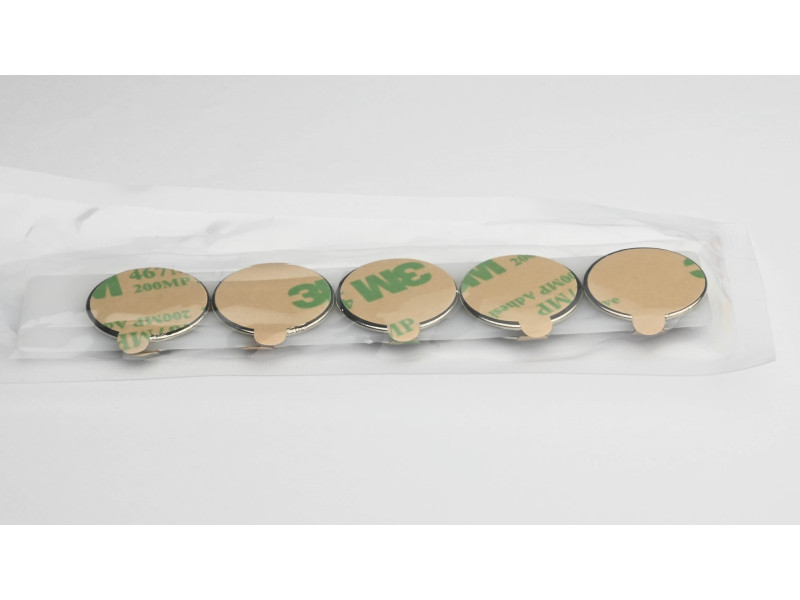 D20 x 1 / N38 - Neodímium mágnes (NdFeB) / öntapadós, szalaggal 3M 467MP