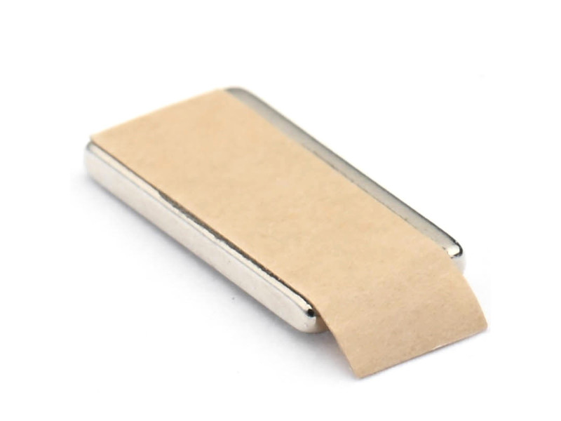 10 x 5 x 1 / N38 - Neodymiummagnet (NdFeB) / selvklebende, med tape 3M 467MP