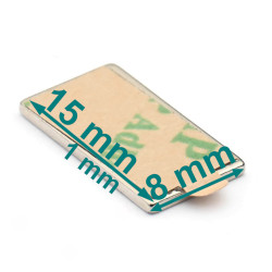 15x8x1 self-adhesive neodymium block magnet