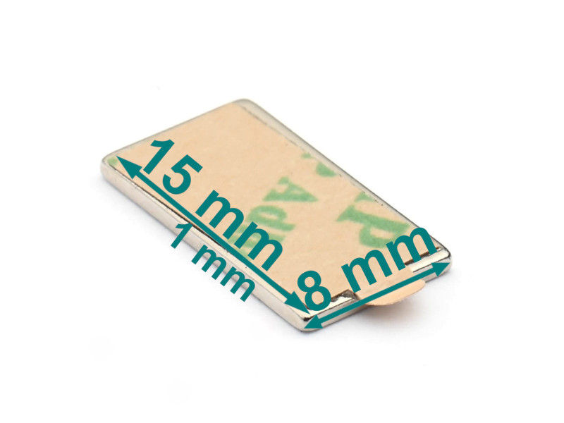 15x8x1 självhäftande neodymium blockmagnet
