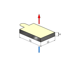 15 x 10 x 2 / N38 - Neodimyum mıknatıs (NdFeB) / kendinden yapışkanlı, bantlı 3M 467MP