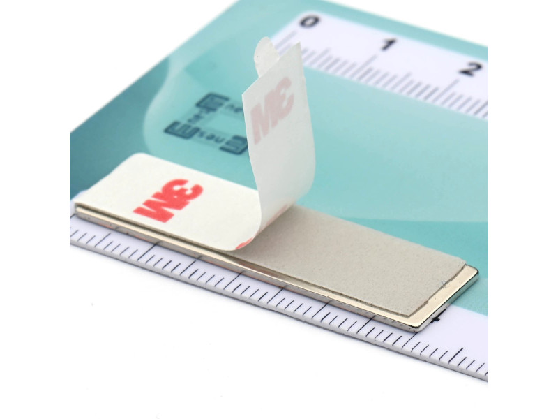 40 x 12 x 1 / N38 - Neodymiummagnet (NdFeB) / selvklebende, med skum 3M 4920