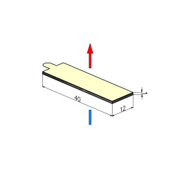 40 x 12 x 1 / N38 - Neodimov magnet (NdFeB) / samolepilni, s peno 3M 4920