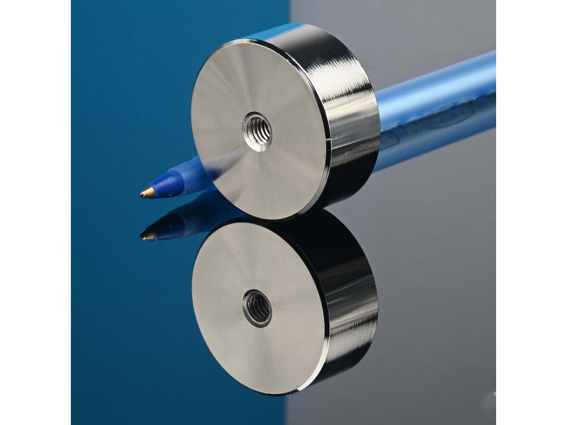 Magnet, diameter 35 mm, M6 innvendig gjenge, høyde 15 mm, neodymium