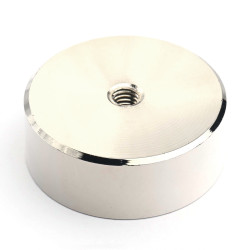 Mıknatıs, çap 40 mm, M6 iç dişli, yükseklik 15 mm, neodimyum