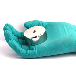 Magnet, diameter 50 mm, M8 indvendigt gevind, højde 20 mm, neodymium
