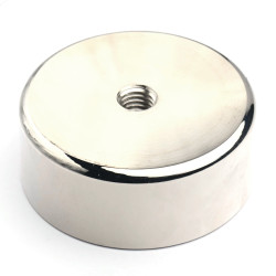 Магнит с диаметър 50 mm, вътрешна резба M8, височина 20 mm, неодимов