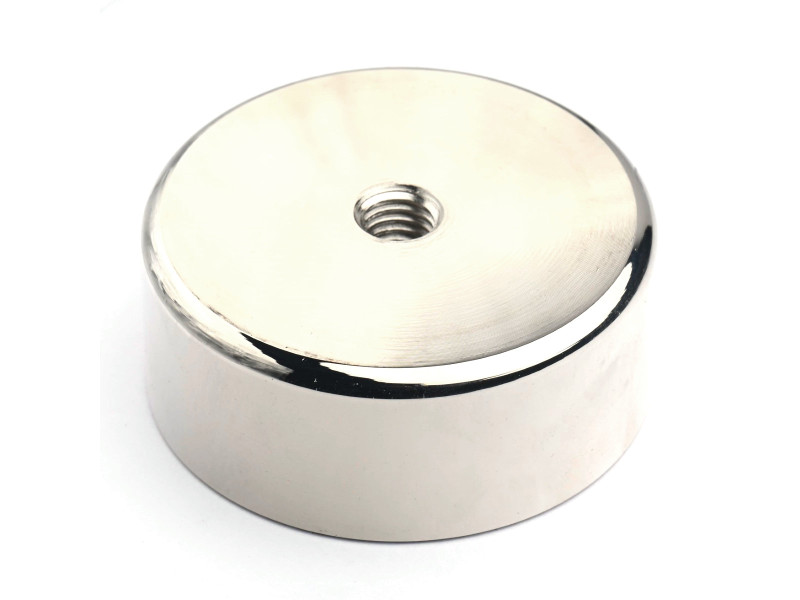 Magnet, diametru 50 mm, filet interior M8, înălțime 20 mm, neodymium