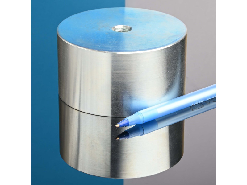 Magnet, diameter 85 mm, M12 innvendig gjenge, høyde 45 mm, neodymium