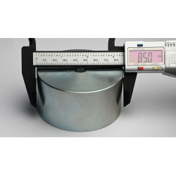 Mıknatıs, çap 85 mm, M12 iç dişli, yükseklik 45 mm, neodimyum