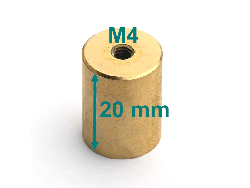 Magnet v medeninastem ohišju, premer 15 mm, notranji navoj M4, višina 20 mm, neodim