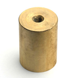 Magnet i messinghus, diameter 25 mm, M6 innvendig gjenger, høyde 35 mm, neodym