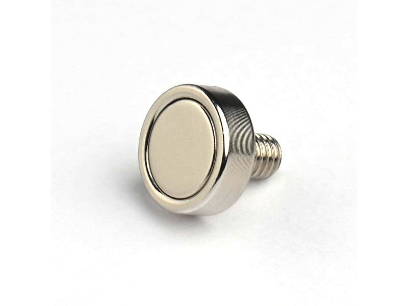 Magnet, diameter 13 mm, M5 utvändig gänga, neodymium