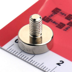 Mıknatıs, çap 13 mm, M5 dış dişli, neodimyum