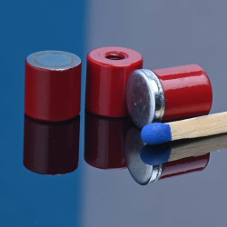 Mágnes, átmérő 8 mm, M3 belső menet, magasság 8 mm, AlNiCo