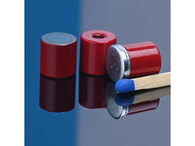 Mágnes, átmérő 8 mm, M3 belső menet, magasság 8 mm, AlNiCo