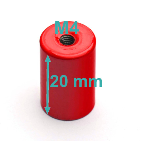 Magneet, diameter 13 mm, M4 binnendraad, hoogte 20 mm, AlNiCo