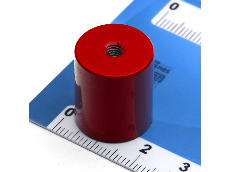Magnet, diameter 17 mm, M4 innvendig gjenge, høyde 20 mm, AlNiCo
