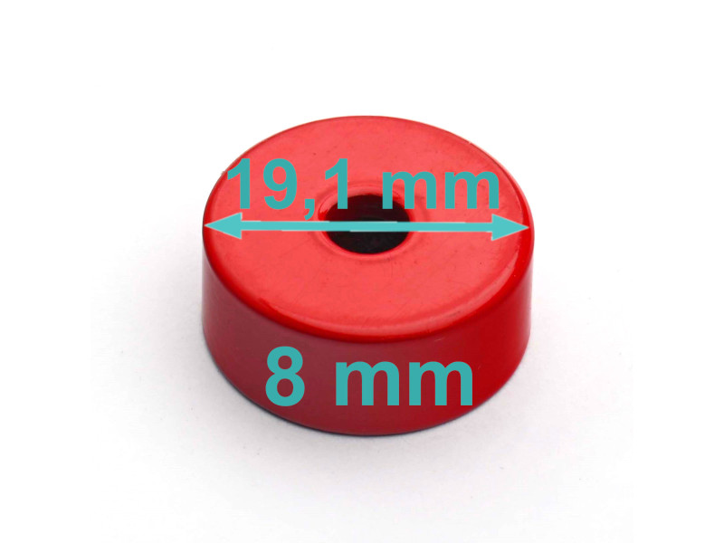 Magnet v ohišju, premer 19,1 mm, z luknjo za poglobljeno glavo vijaka, AlNiCo