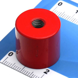 Mágnes, átmérő 20,6 mm, M6 belső menettel, magasság 19 mm, AlNiCo