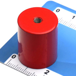 Magnet, diameter 20 mm, M4 innvendig gjenge, høyde 24 mm, AlNiCo