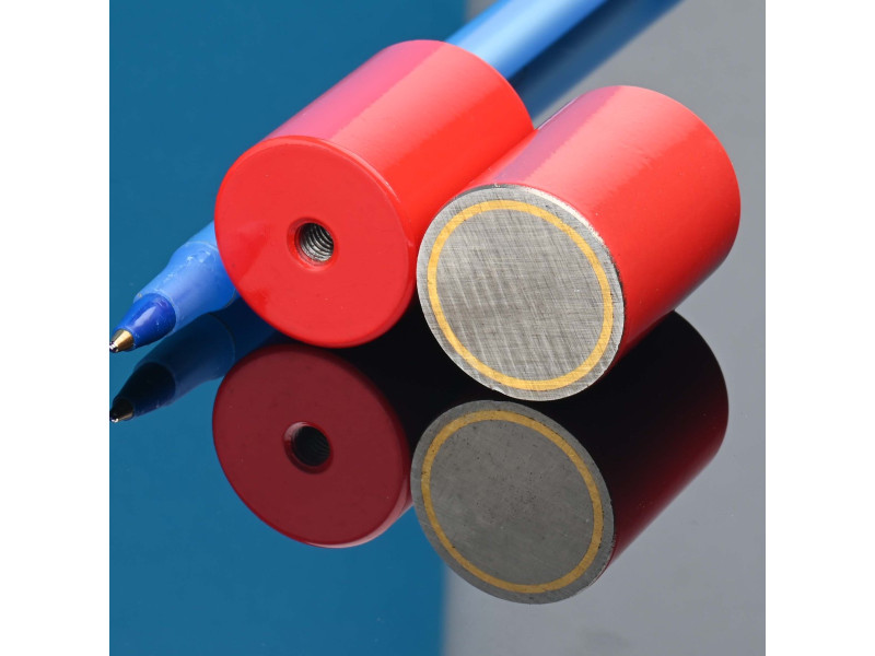 Mágnes, átmérő 24 mm, M5 belső menettel, magasság 30 mm, AlNiCo