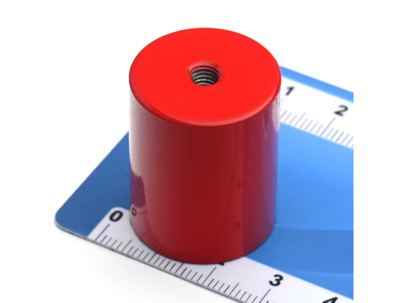 Magnet, diameter 24 mm, M5 innvendig gjenge, høyde 30 mm, AlNiCo
