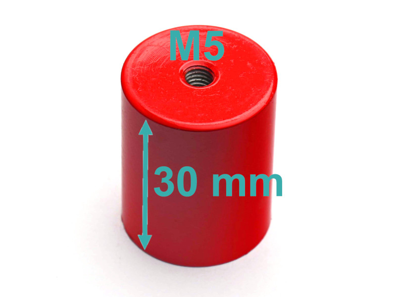 Magnet, premer 24 mm, notranji navoj M5, višina 30 mm, AlNiCo