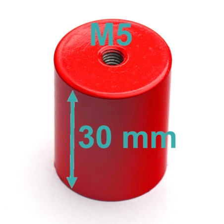 Magnet, diameter 24 mm, M5 internal thread, height 30 mm, AlNiCo