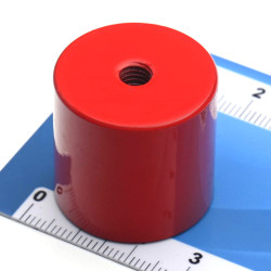 Mágnes, átmérő 27 mm, M6-os belső menet, magasság 25,4 mm, AlNiCo