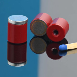 Mágnes, átmérő 10 mm, M3 belső menettel, magasság 10 mm, AlNiCo