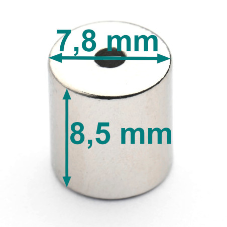 D7,8 X D2 X 8,5 / N48 - Neodym Magnet (NdFeB)