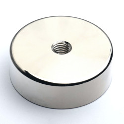Mıknatıs, çap 45 mm, M8 iç dişli, yükseklik 15 mm, neodimyum