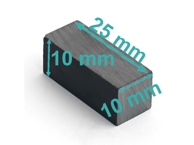 25 x 10 x 10 / F30 - ferrittmagnet