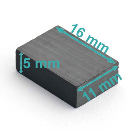 16 x 11 x 5 / F30 - Ferrit Magnet