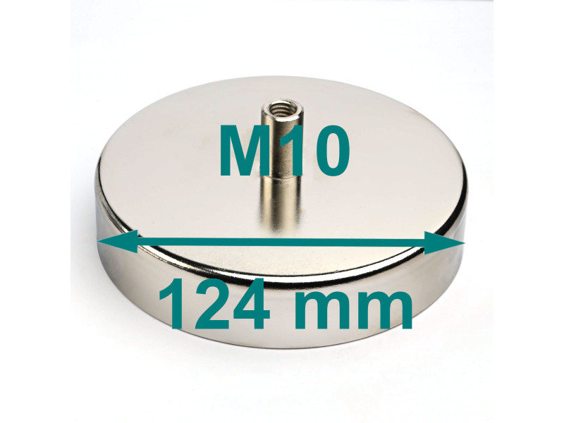 HM 124 x 26 x M10 inç x 50 / F - ferrit pot mıknatıs