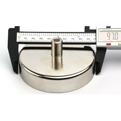 Magnet i hus, diameter 97 mm, med skruesokkel M8- ferritt