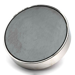 Magnet i hus, diameter 97 mm, med skruestik M8-ferrit
