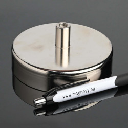 Magnet i hus, diameter 97 mm, med skruestik M8-ferrit