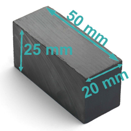 50 x 20 x 25 / F30 - феритен магнит