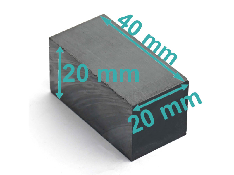 40 x 20 x 20 / F30 - ferrittmagnet
