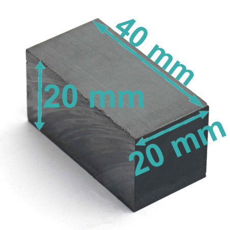 40 x 20 x 20 / F30 - ferīta magnēts