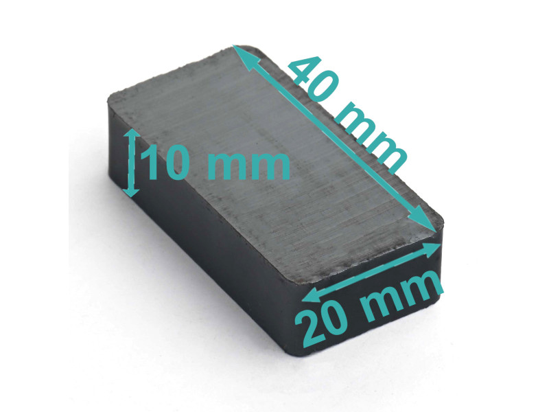 40 x 20 x 10 / F30 - ferrittmagnet