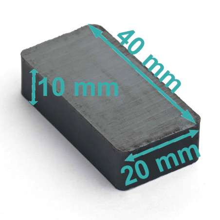 40 x 20 x 10 / F30 - ferrite magnet