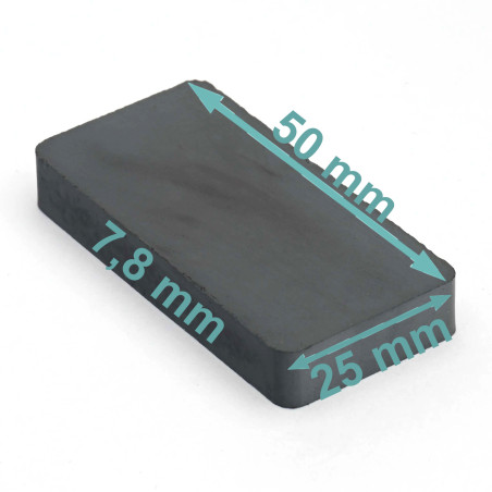 50 x 25 x 7,8 / F30 - magnete in ferrite