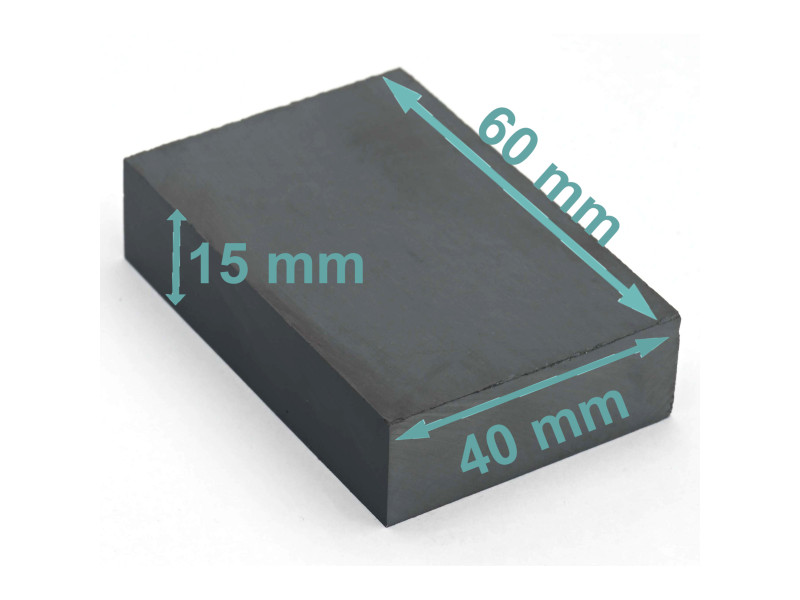 60 x 40 x 15 / F30 - ferrittmagnet