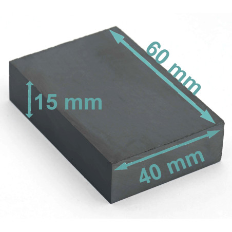 60 x 40 x 15 / F30 - Ferrit Magnet