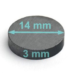 D14 x 3 / F30 - ferrittmagnet