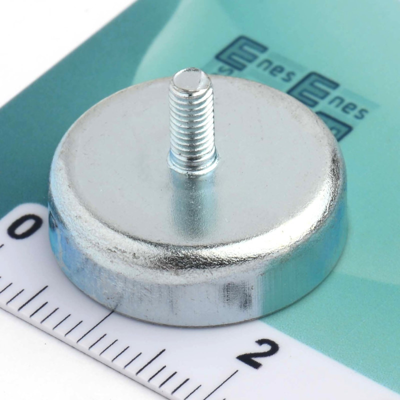 Magnet, premer 20 mm, zunanji navoj M3, feritni