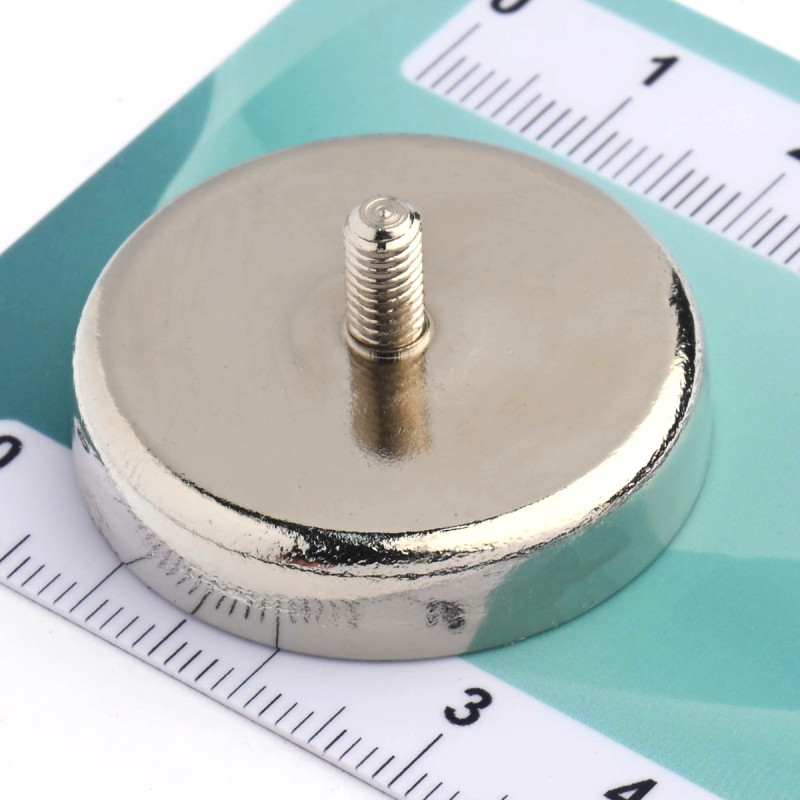 Magnet, diameter 32 mm, M4 utvendig gjenge, ferritt